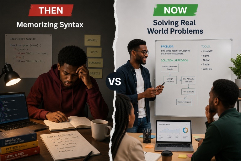 Difference between learning code and solving problems