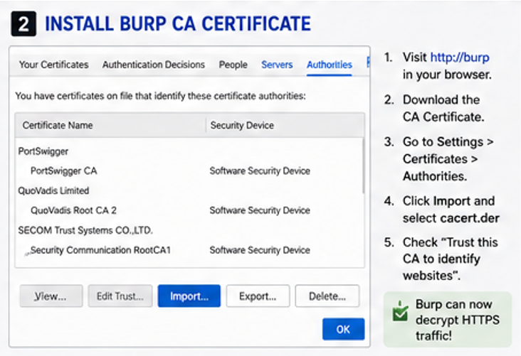Installing Burp CA Certificate