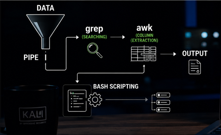 Using the pipe character in Kali Linux